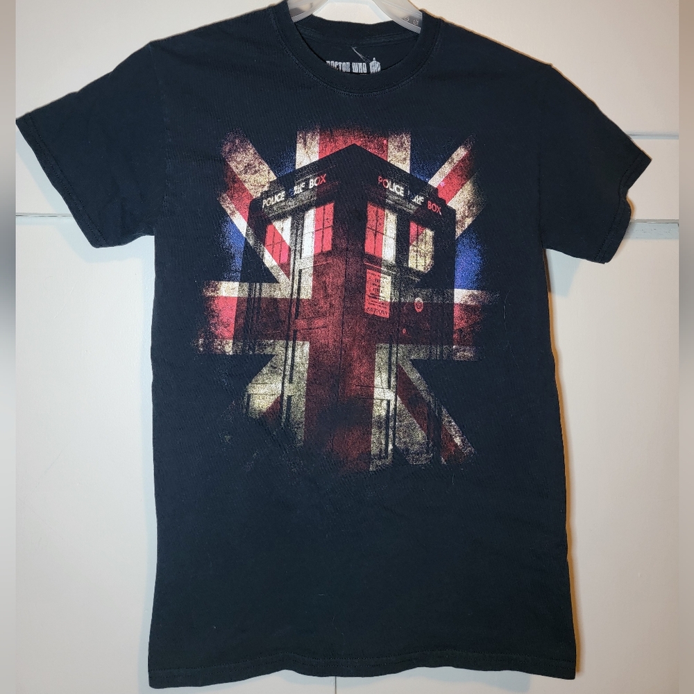 Ripple Junction Black Dr. Who T-Shirt with Union Jack Design
